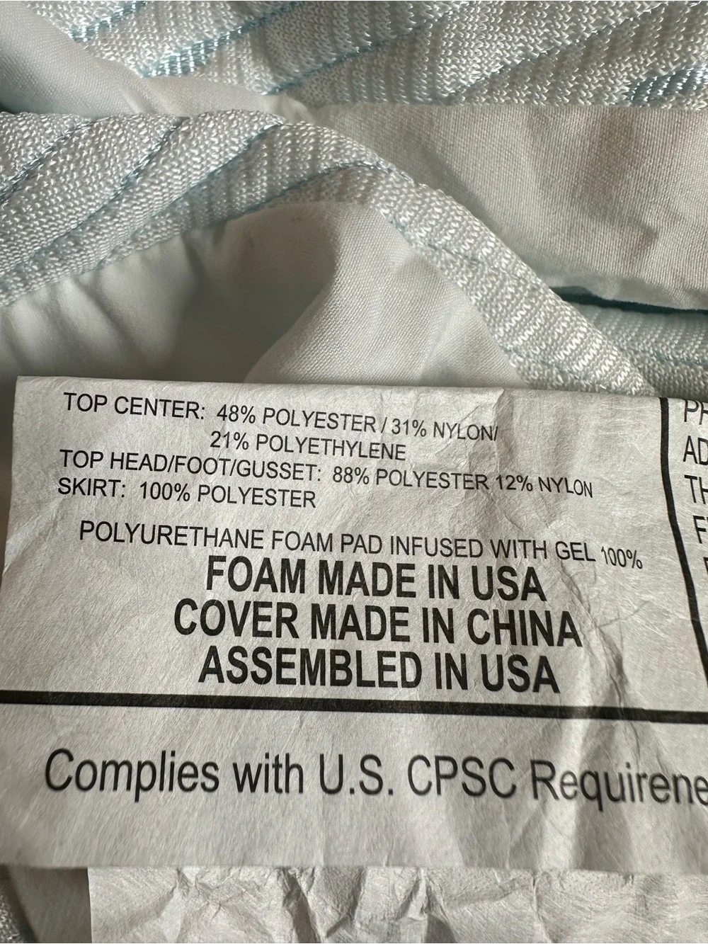 Mint green and light blue Twin XL comforter, mattress cover and fitted sheet